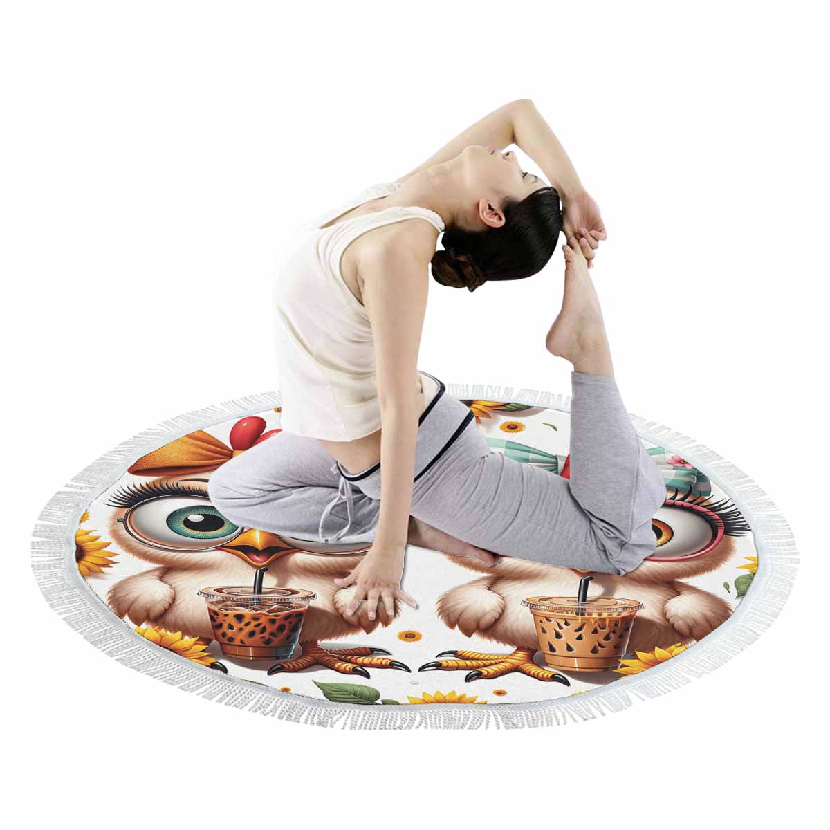 Chickens_Awd35167 Circular Beach Towel Shawl 59"