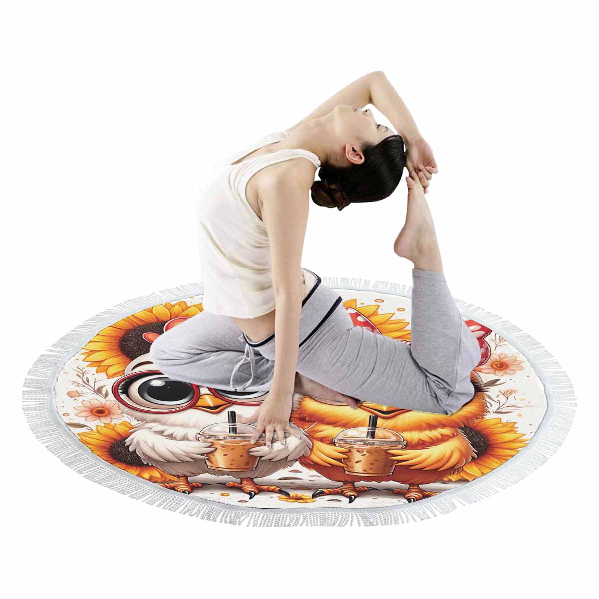 Chickens_Awd35166 Circular Beach Towel Shawl 59"