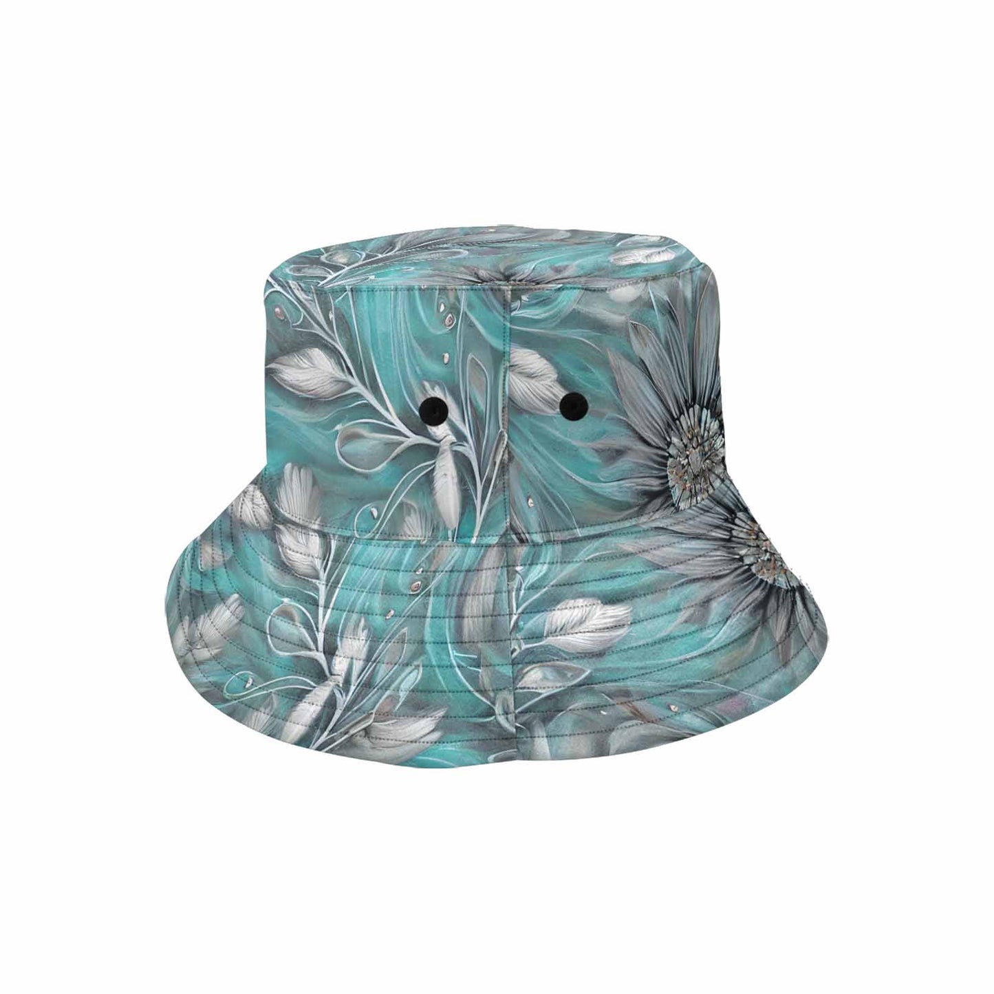 Green Elegant Floral 50 Unisex Summer Single-Layer Bucket Hat