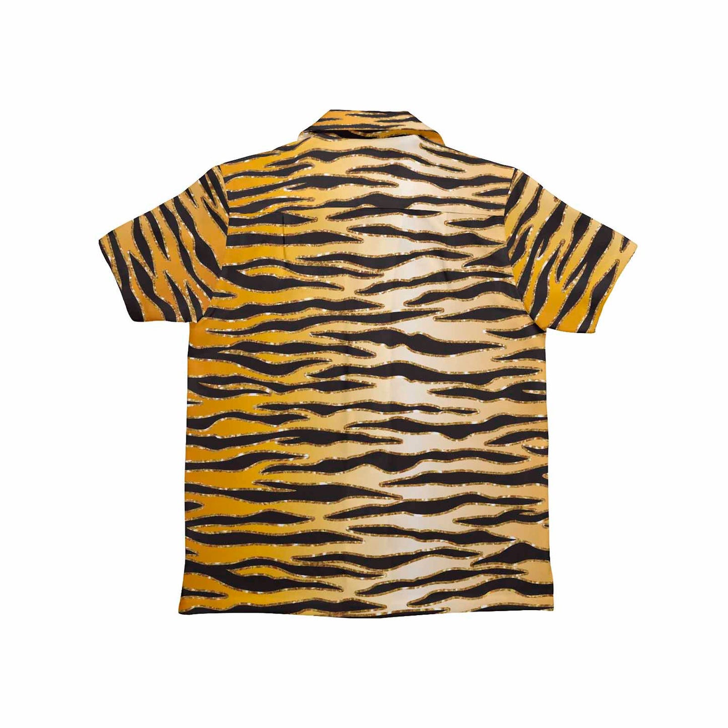 Glitter Gold Animal Print Little Boys Hawaiian Shirt