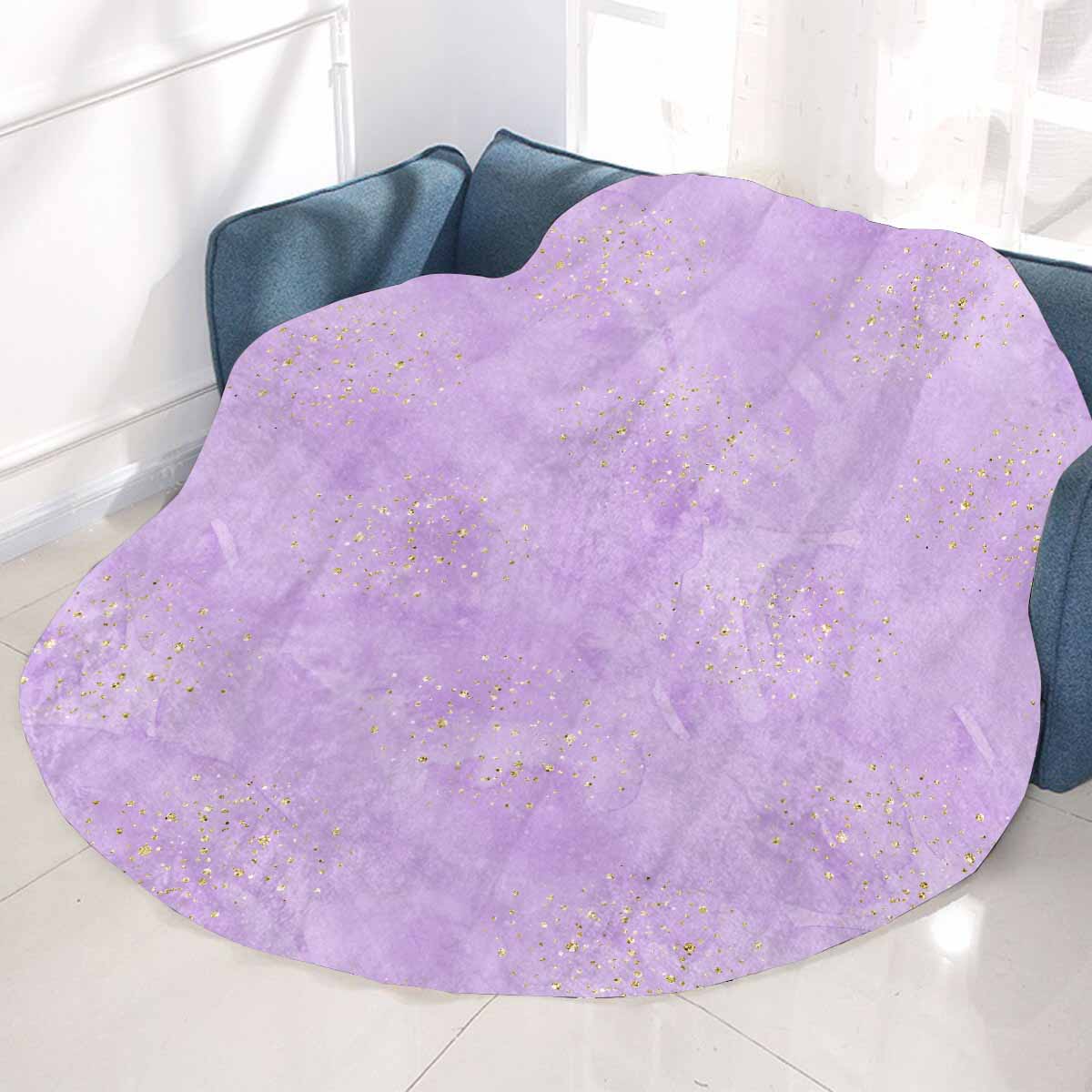 Purple Circular Micro Fleece Blanket 47"