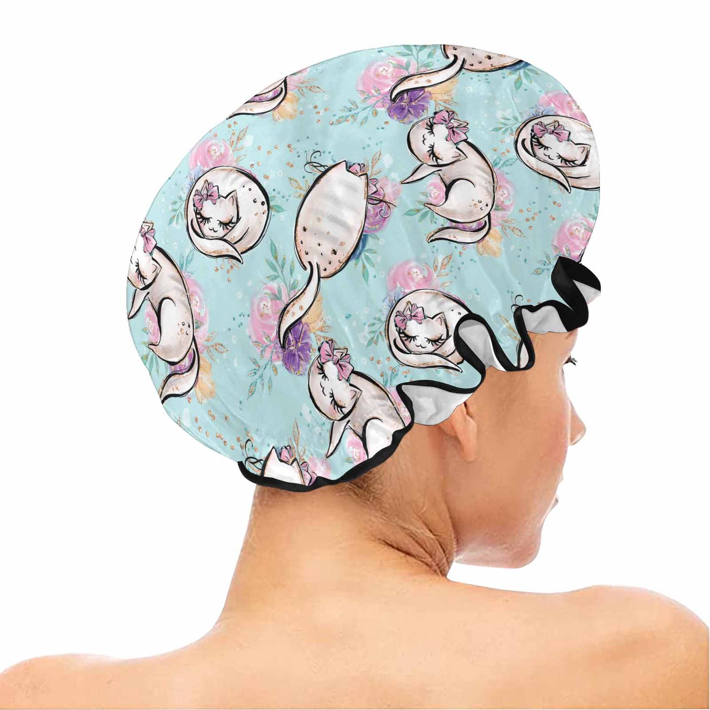 Blue Cats Shower Cap