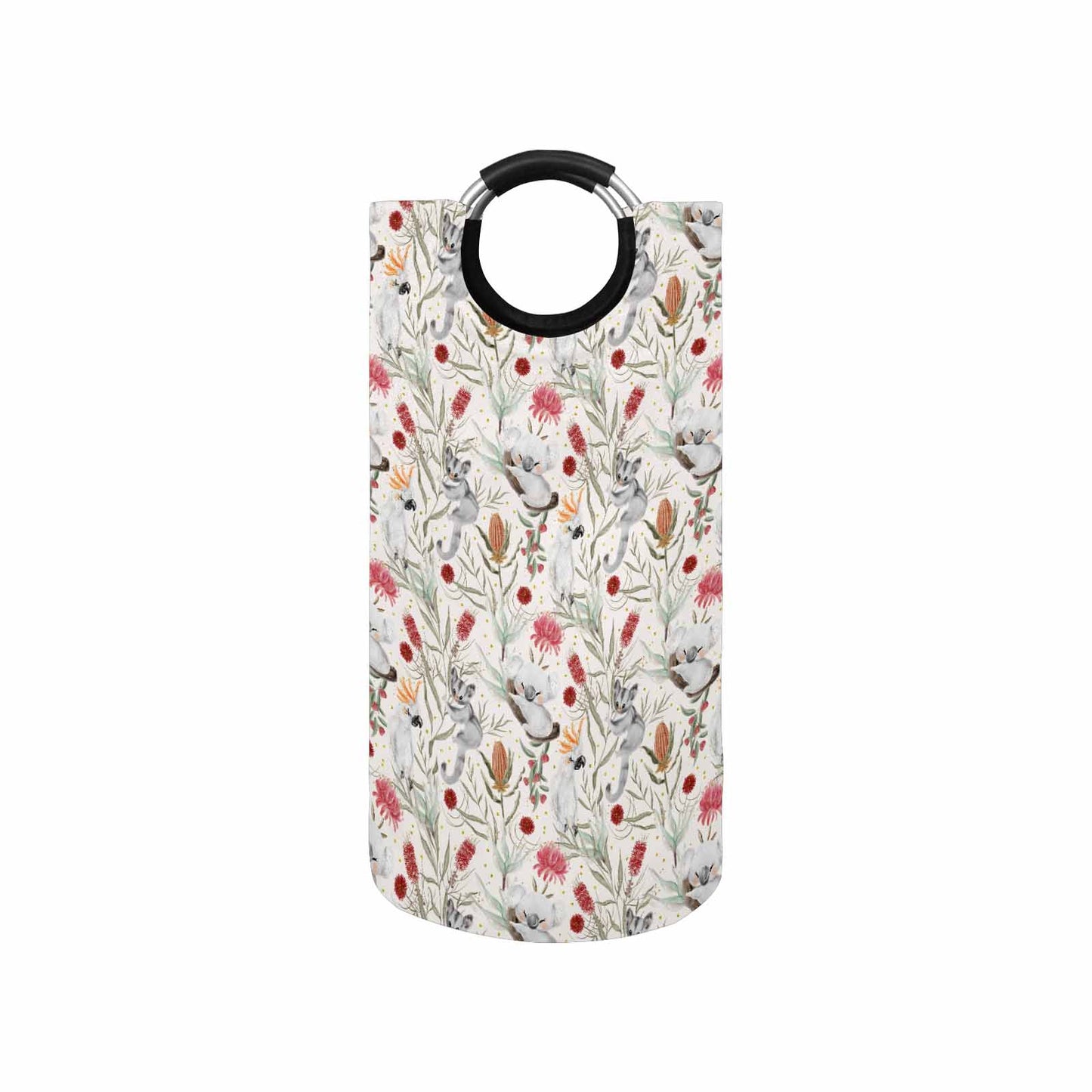 Australian Animals, Koala Cockatoo and Sugar Glider Round Laundry Basket