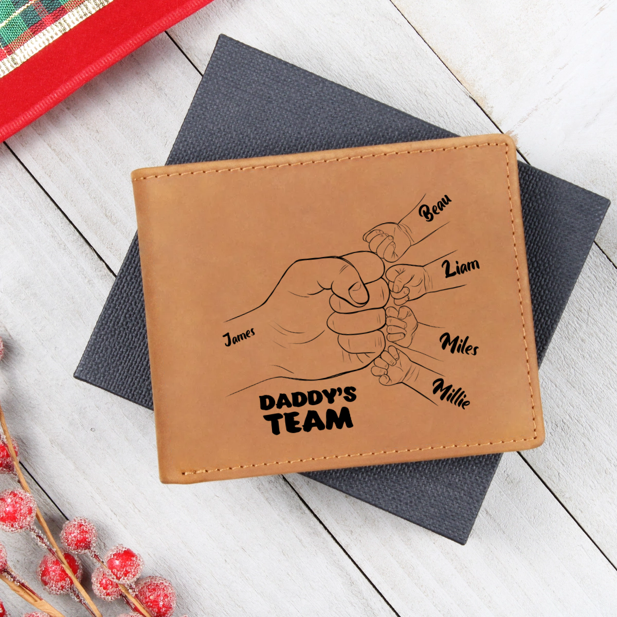 Graphic Leather Wallet - Dad's Team