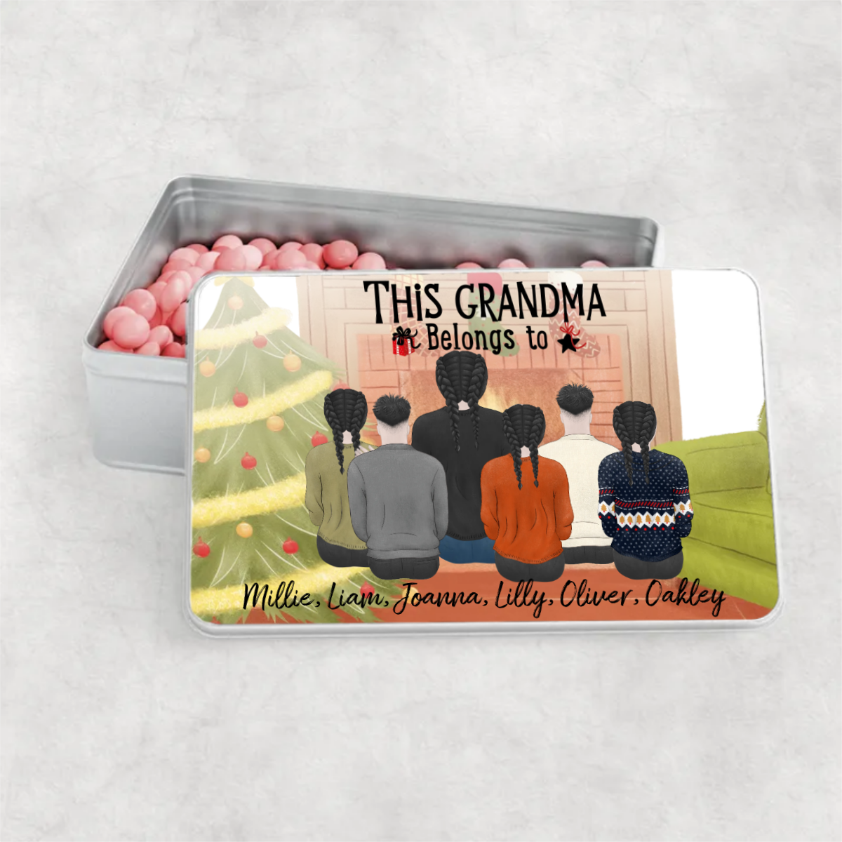 Personalised Aluminium Tin Grandparents Christmas