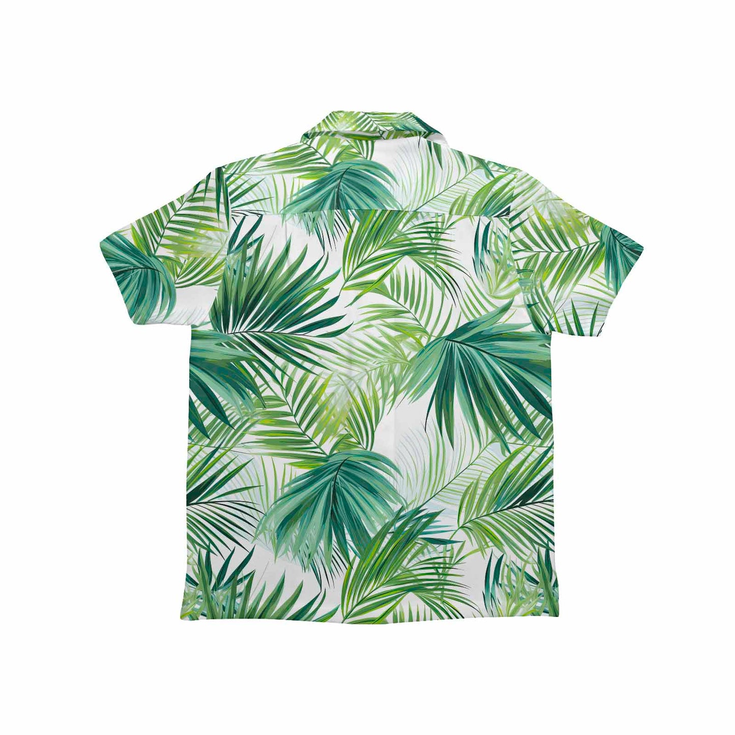 Green Palm Leaves Little Boys Hawaiian Shirt
