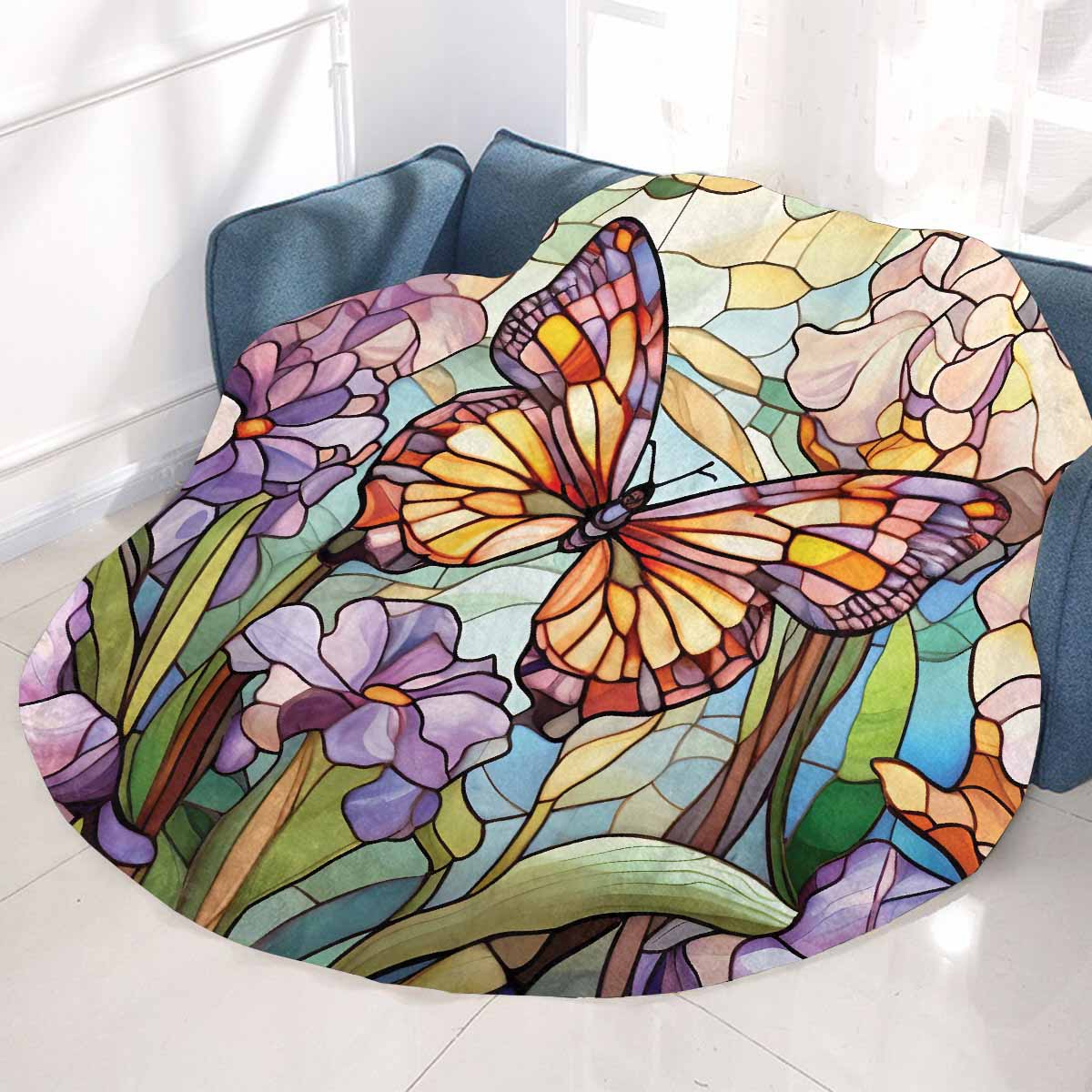 Mandalla_Awd35187 Circular Micro Fleece Blanket 47"