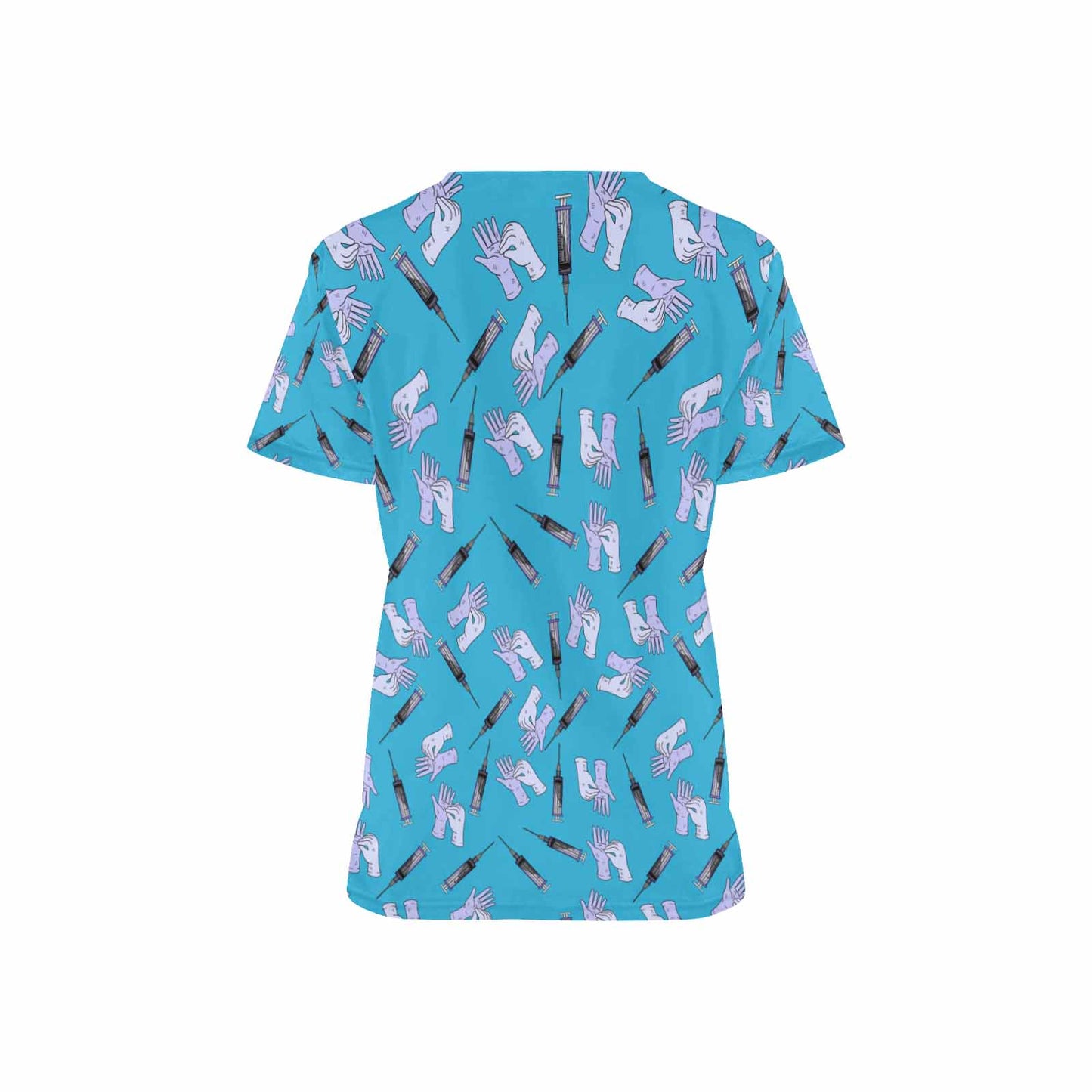 Nurse15 Women's V Neck Scrub Top Nurse Uniform with Deep Front Pockets