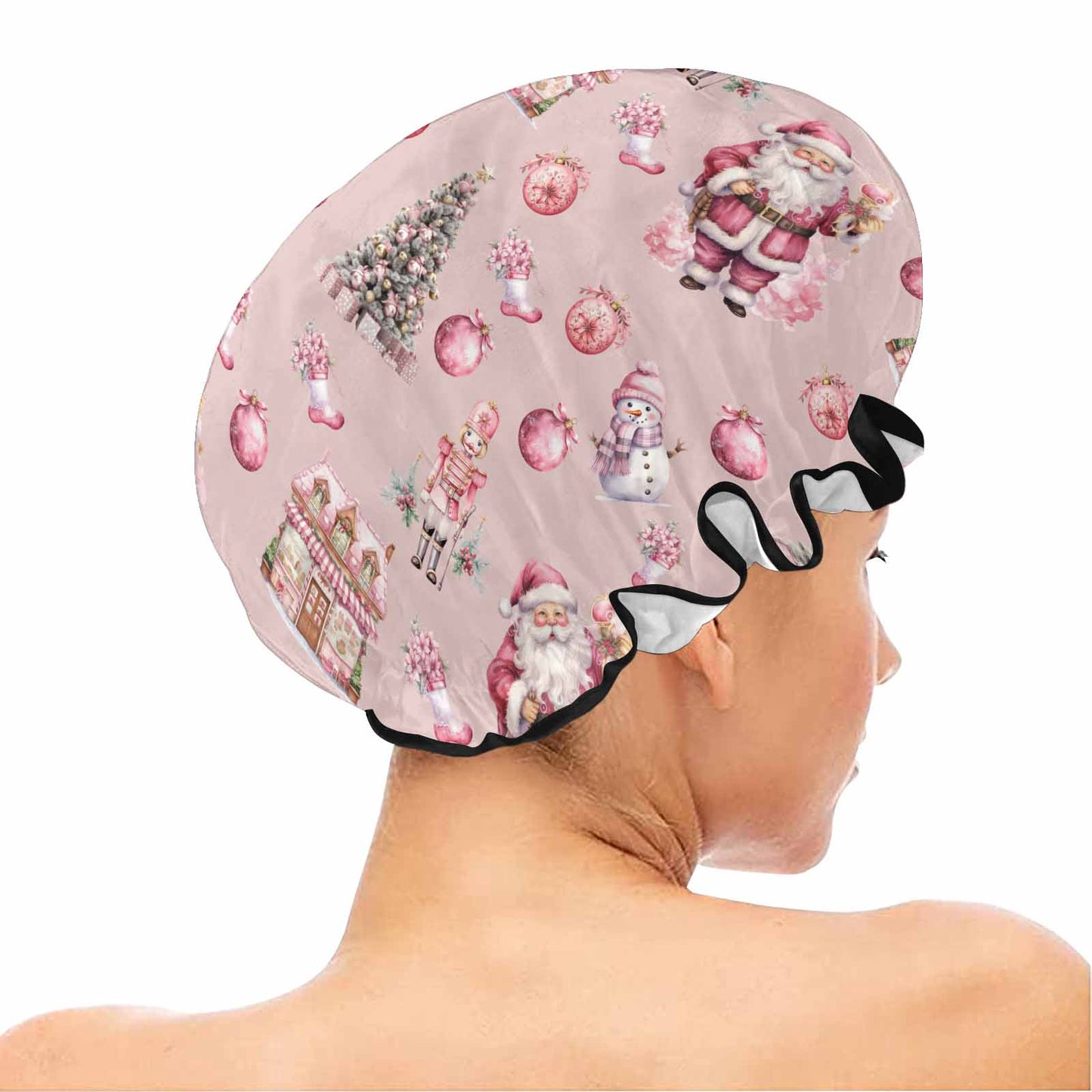 Pink Chirstmas 50 Shower Cap