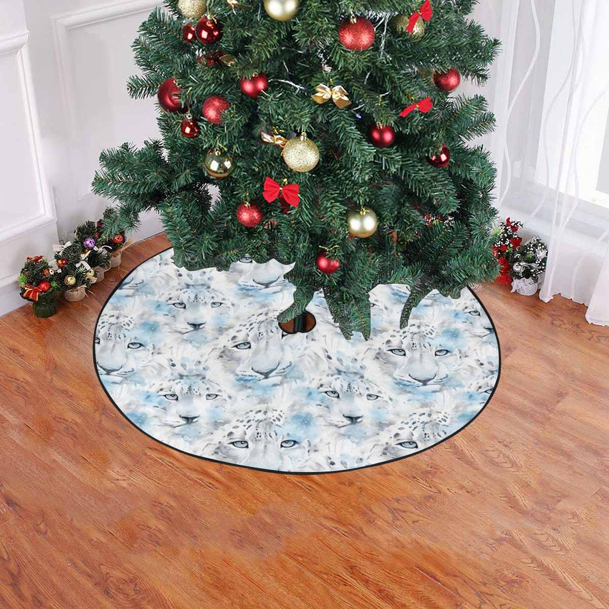 White Leopard Christmas Tree Skirt