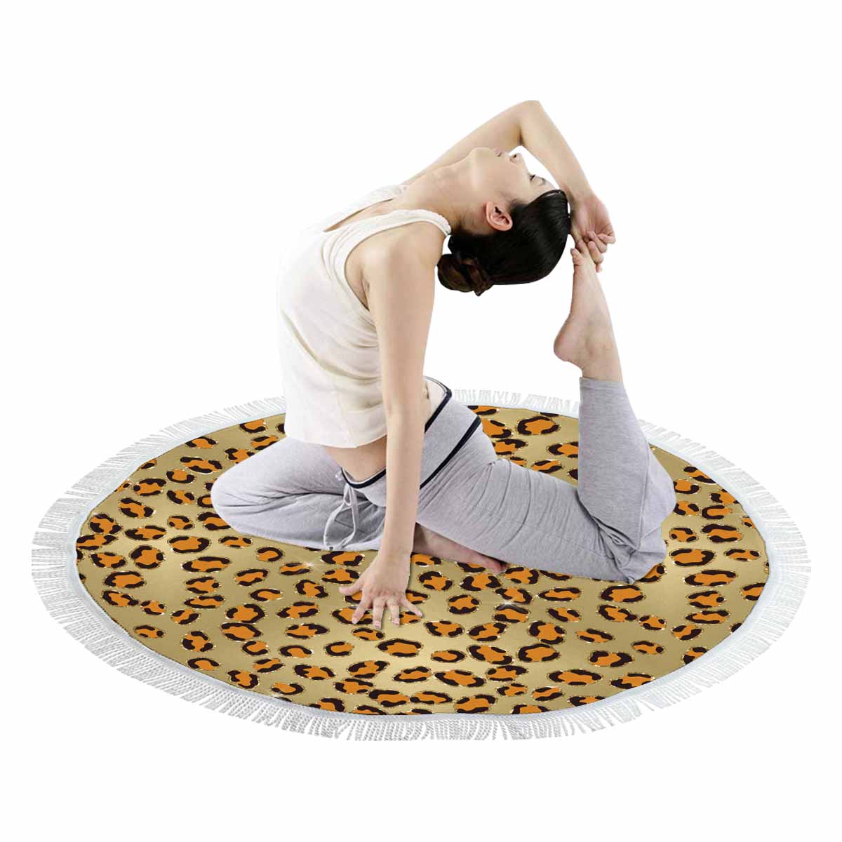 Animal Print 10 Circular Beach Towel Shawl 59"