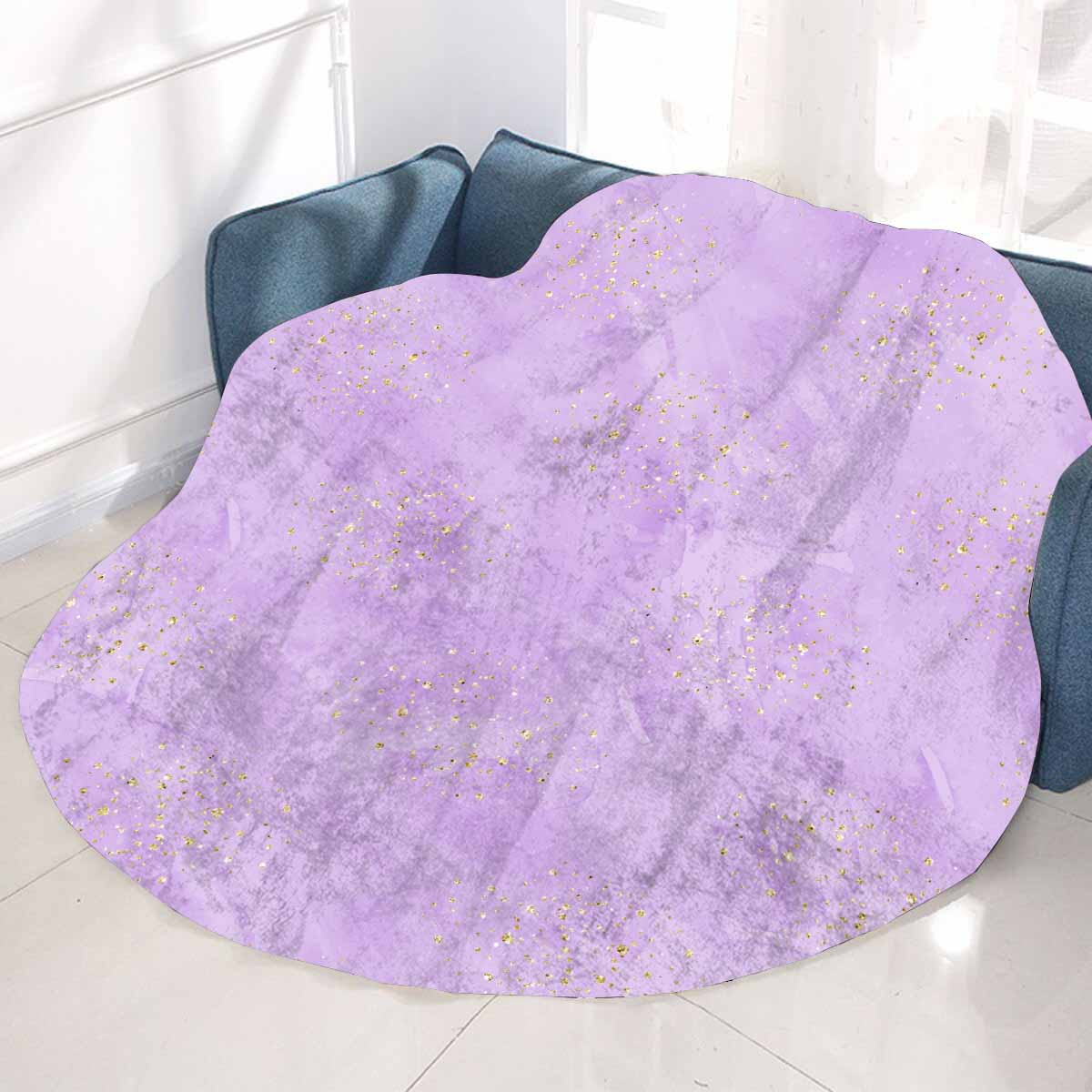 Purple Circular Micro Fleece Blanket 60"