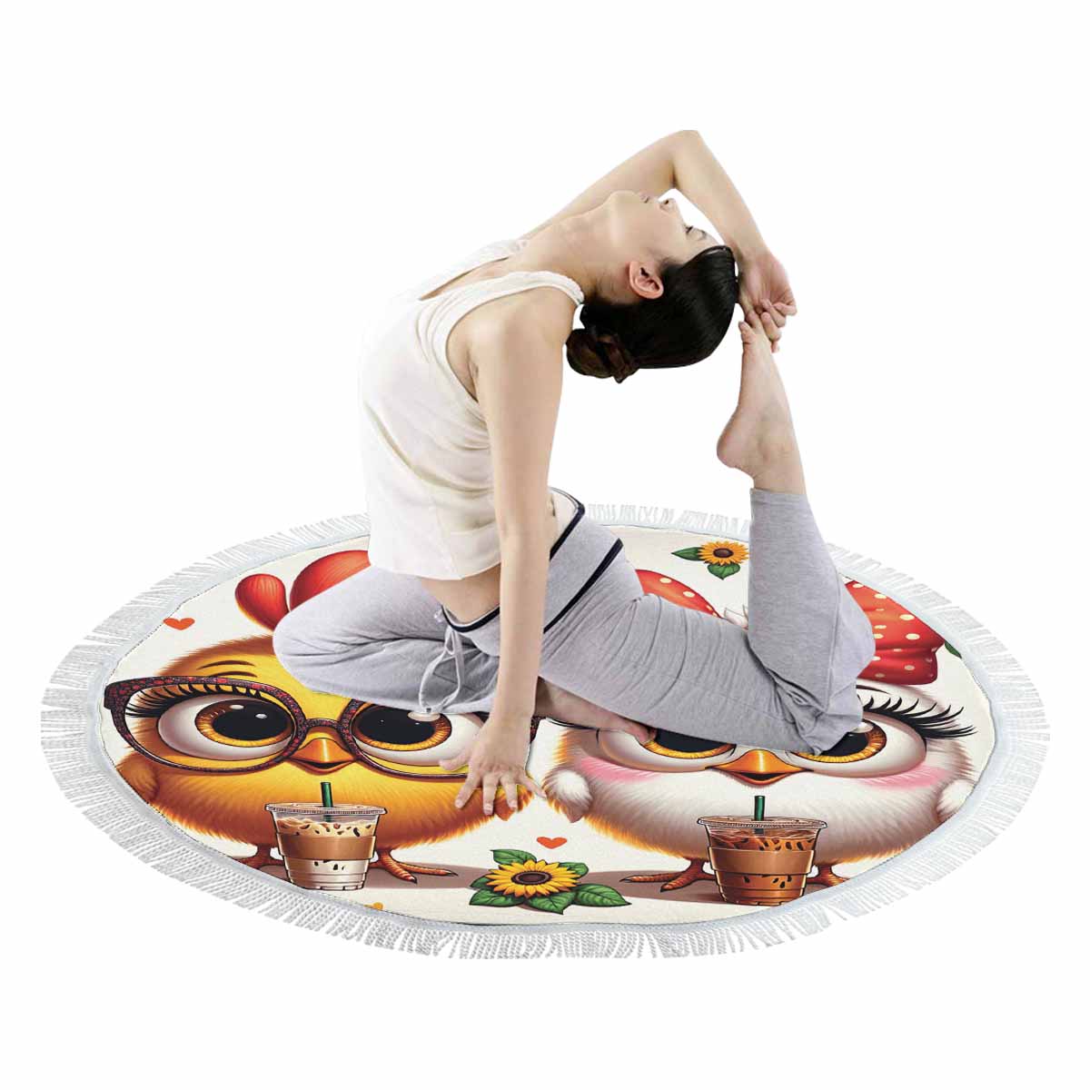 Chickens_Awd35171 Circular Beach Towel Shawl 59"