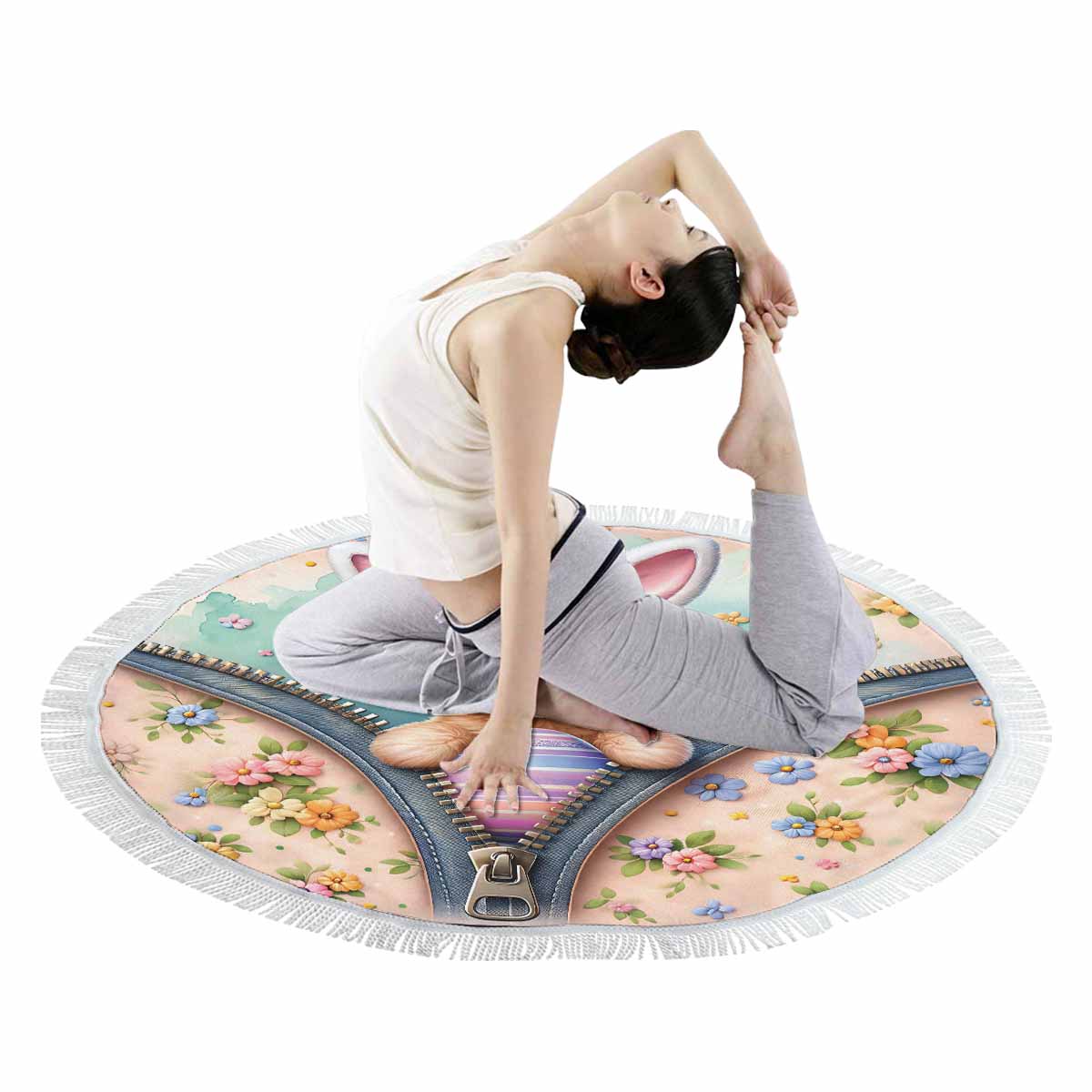 Easter Puppy Awd1309 Circular Beach Towel Shawl 59"