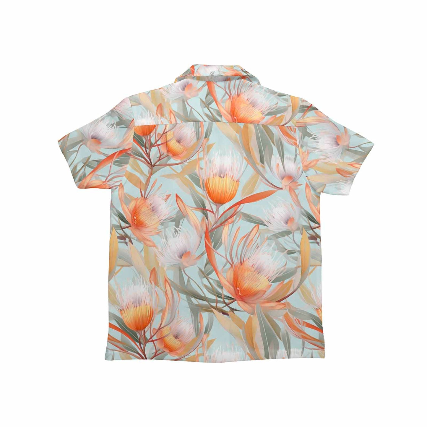 Australian Floral Green Little Boys Hawaiian Shirt