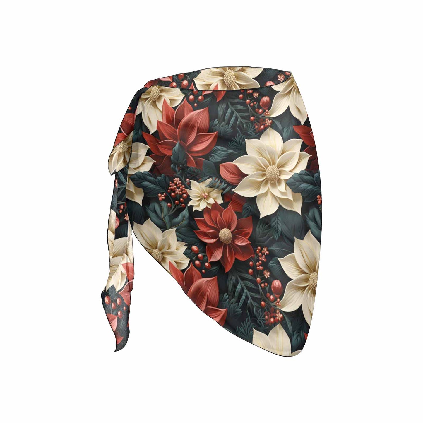 Christmas Poinsettia Women's Beach Sarong Wrap