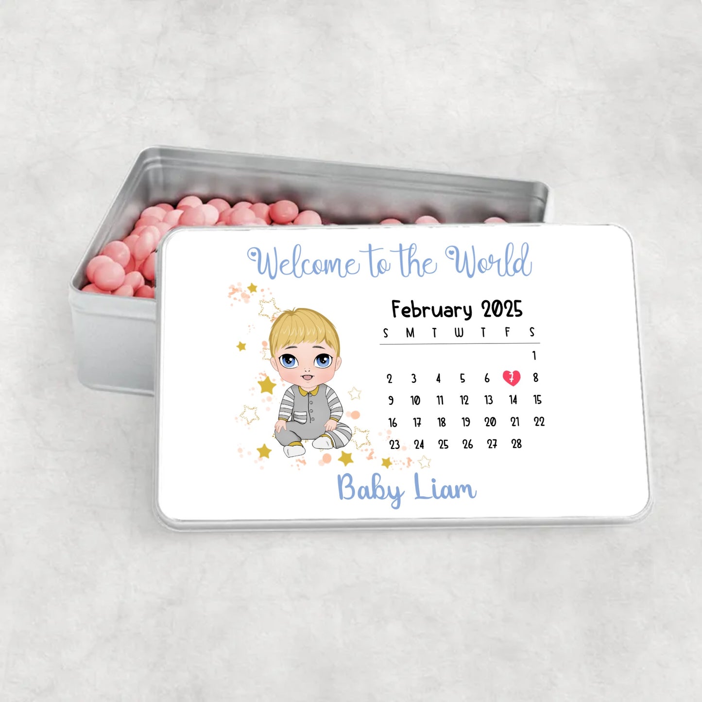 Baby Small Keepsake Aluminium Tin