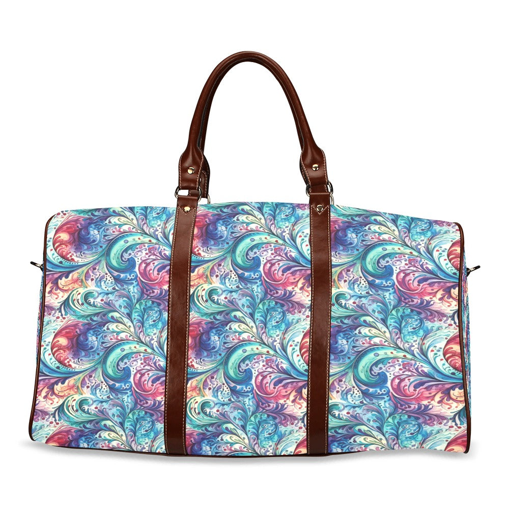 Rainbow Paisley Waterproof Travel Bag/Small (Model 1639)