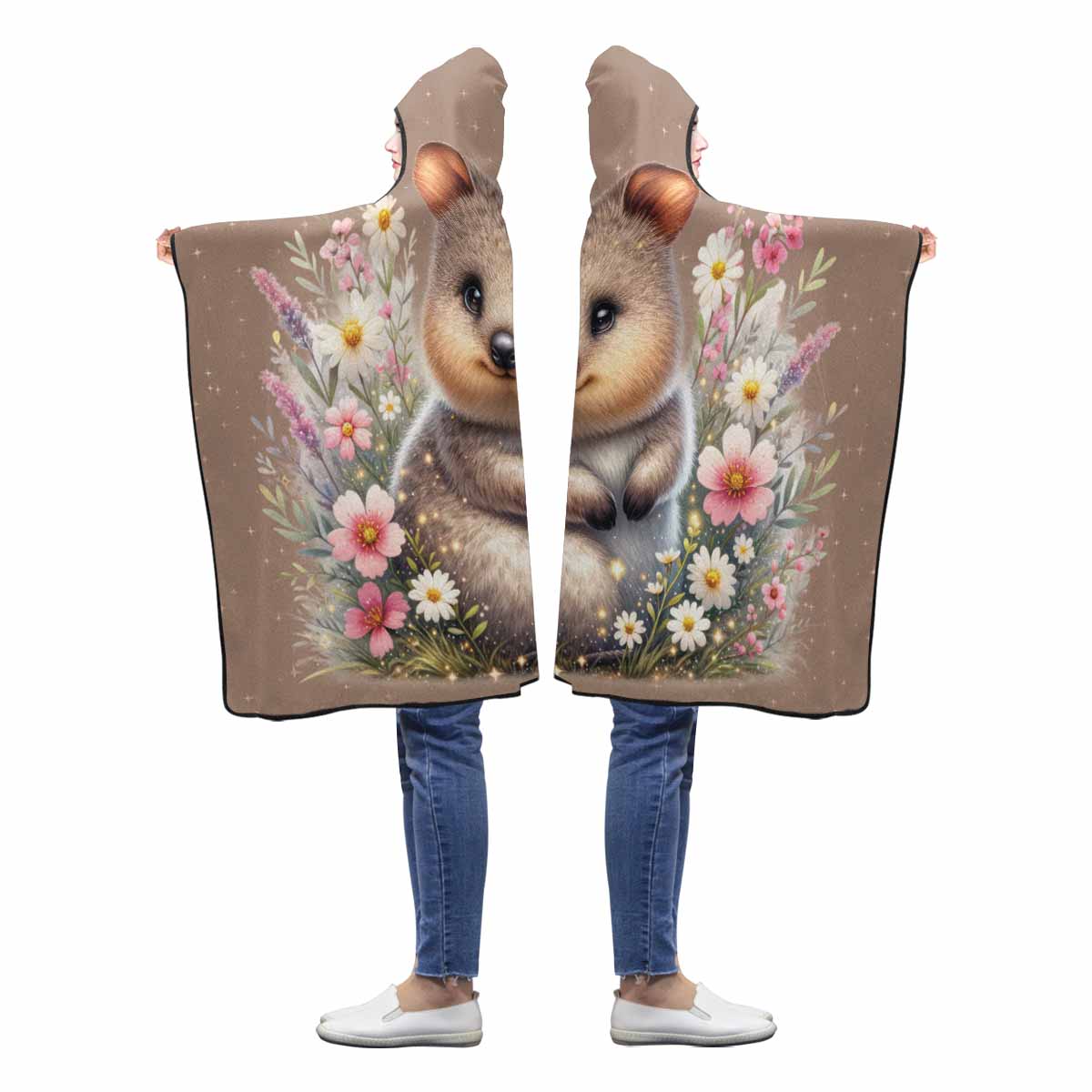 Australian Animal Quokka Awd1332 Hooded Blanket 50"x40"