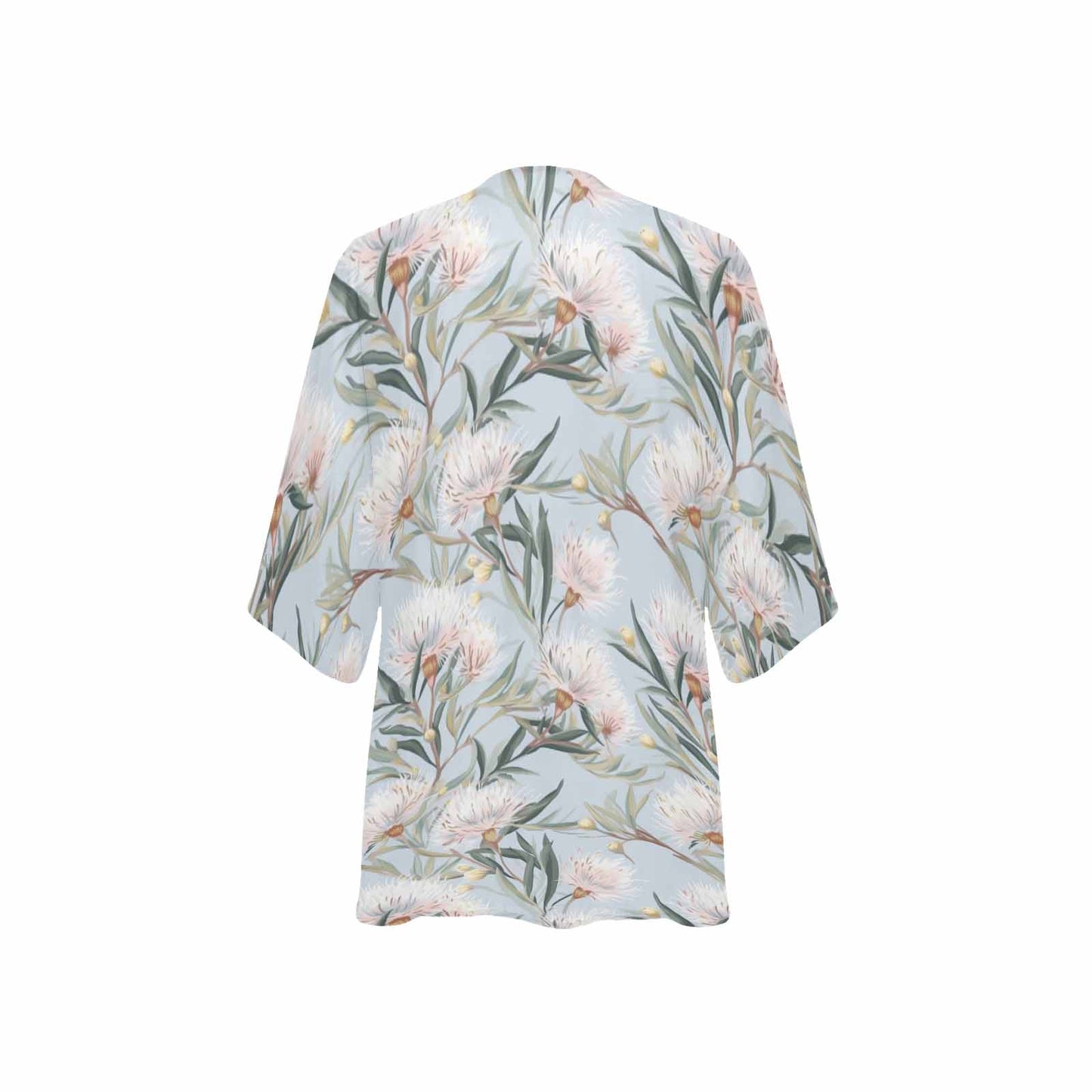 Australian Floral Blue GP Women's Kimono Chiffon Cover Up