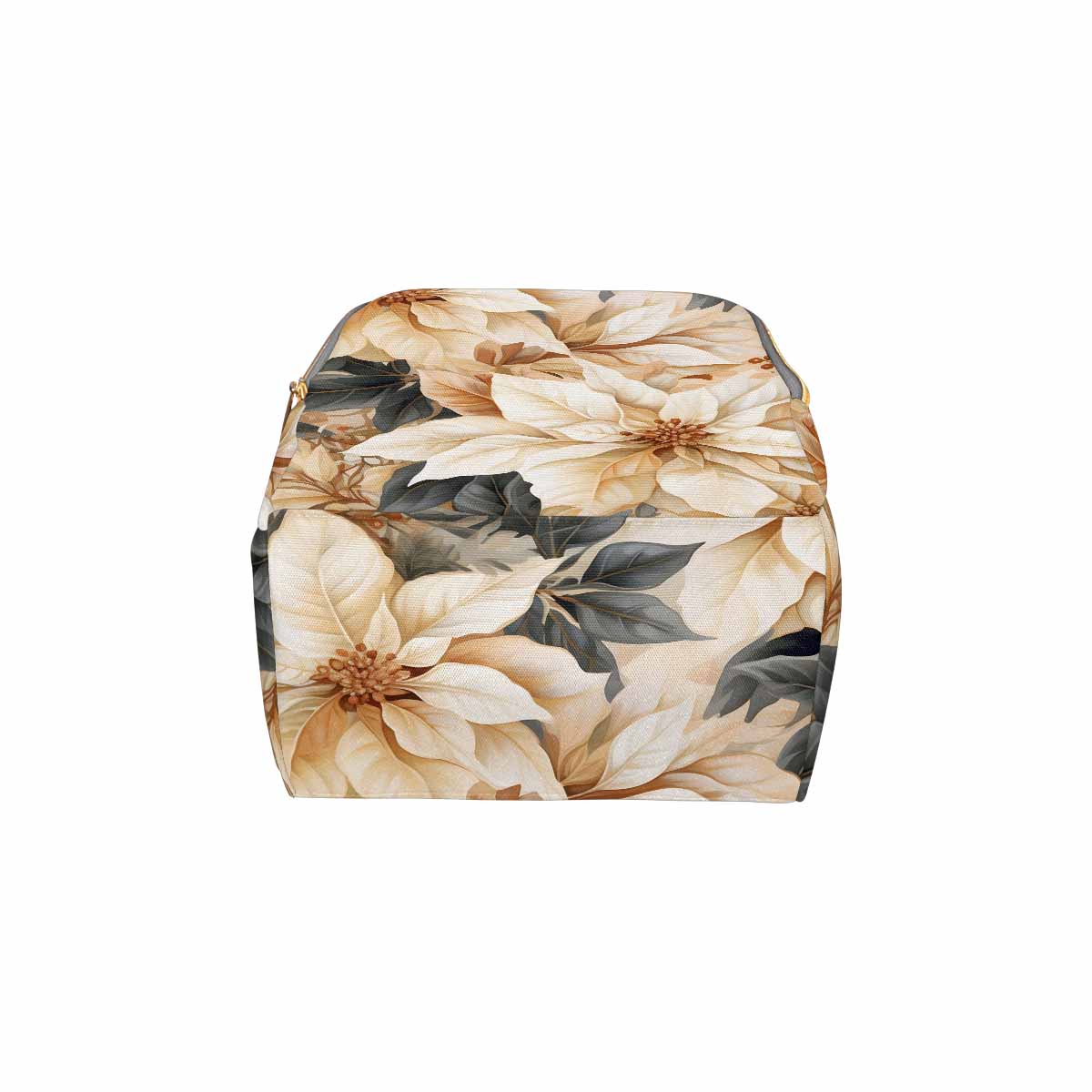 Cream Poinsettia2 Diaper Bag Backpack