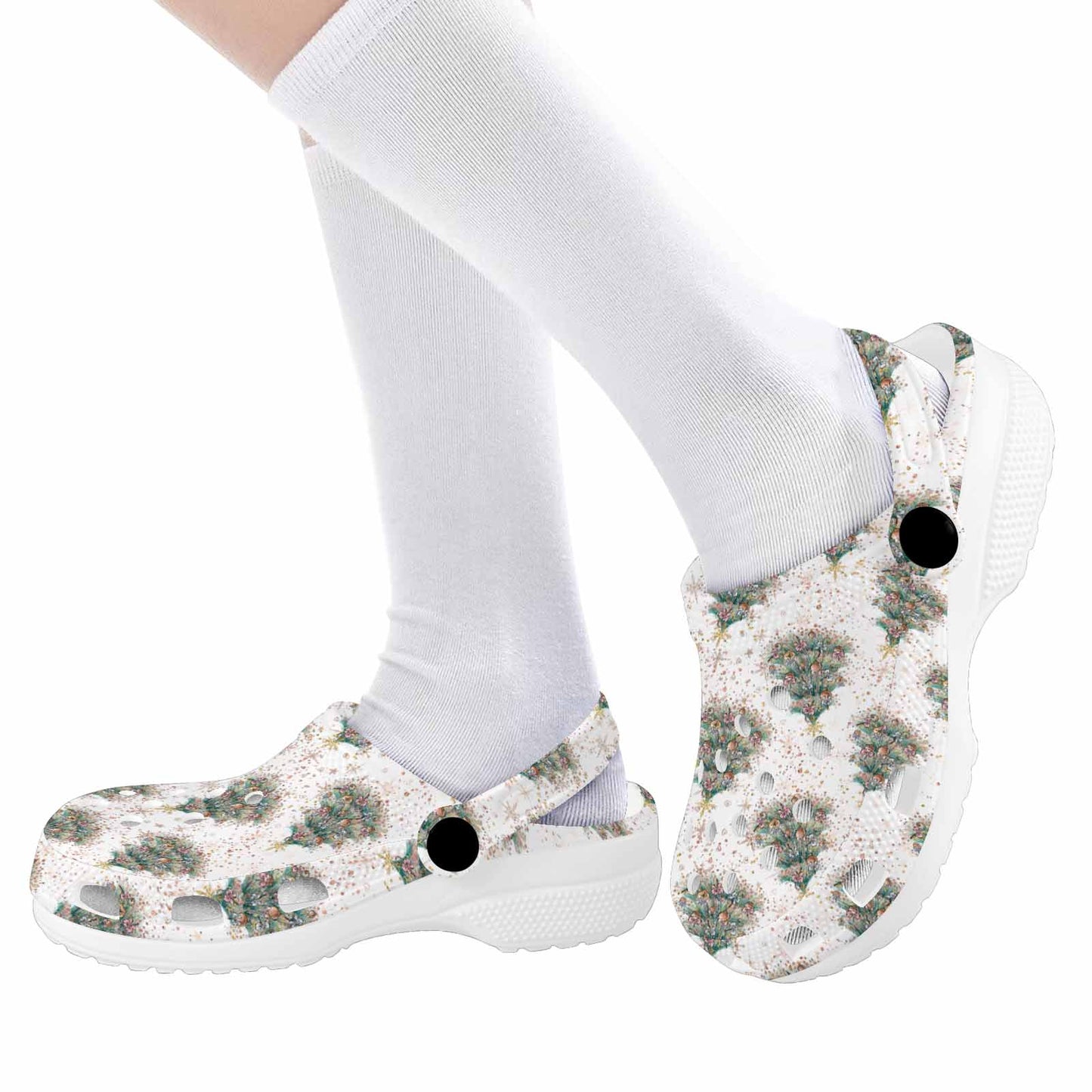 White Christmas 50 Custom Print Kids Clogs