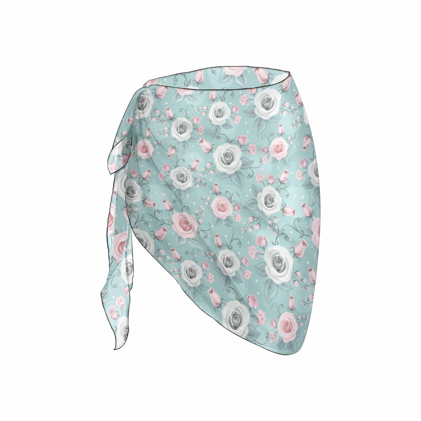 Mint Floral Women's Beach Sarong Wrap