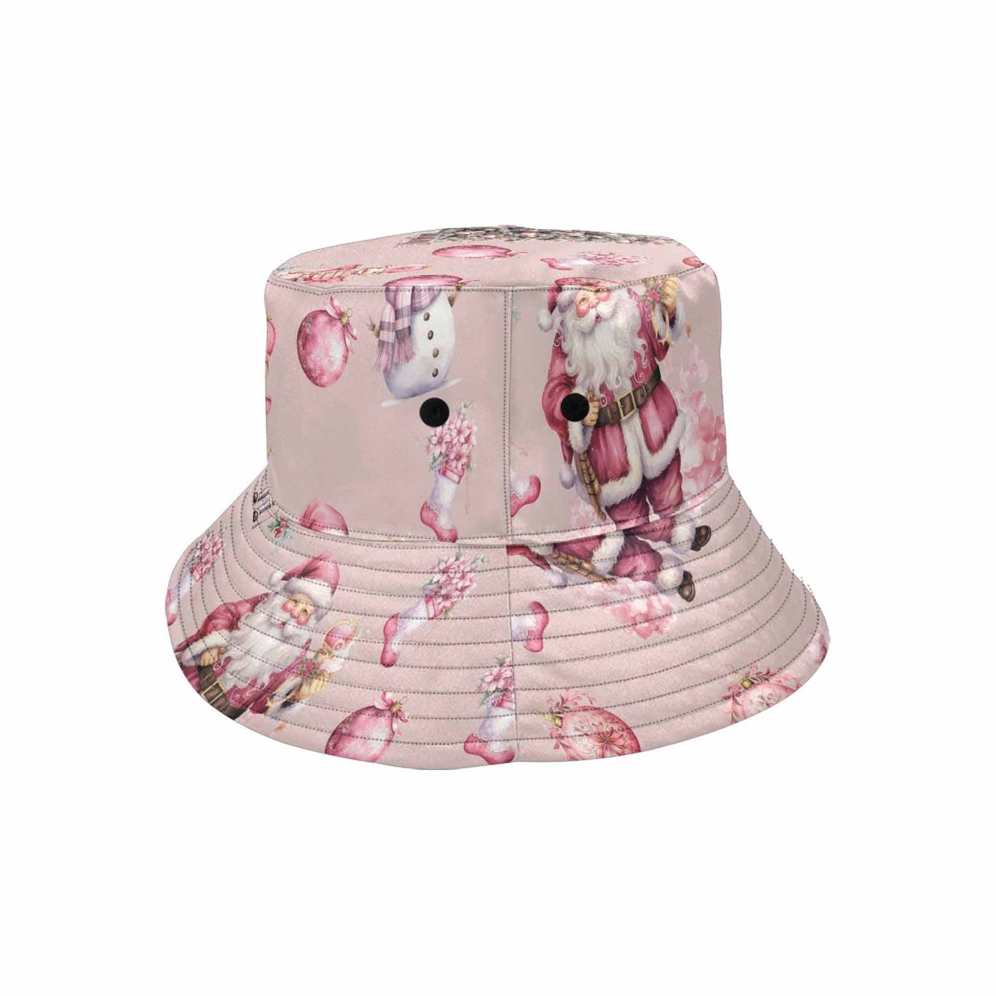 Pink Christmas 50 Unisex Summer Single-Layer Bucket Hat