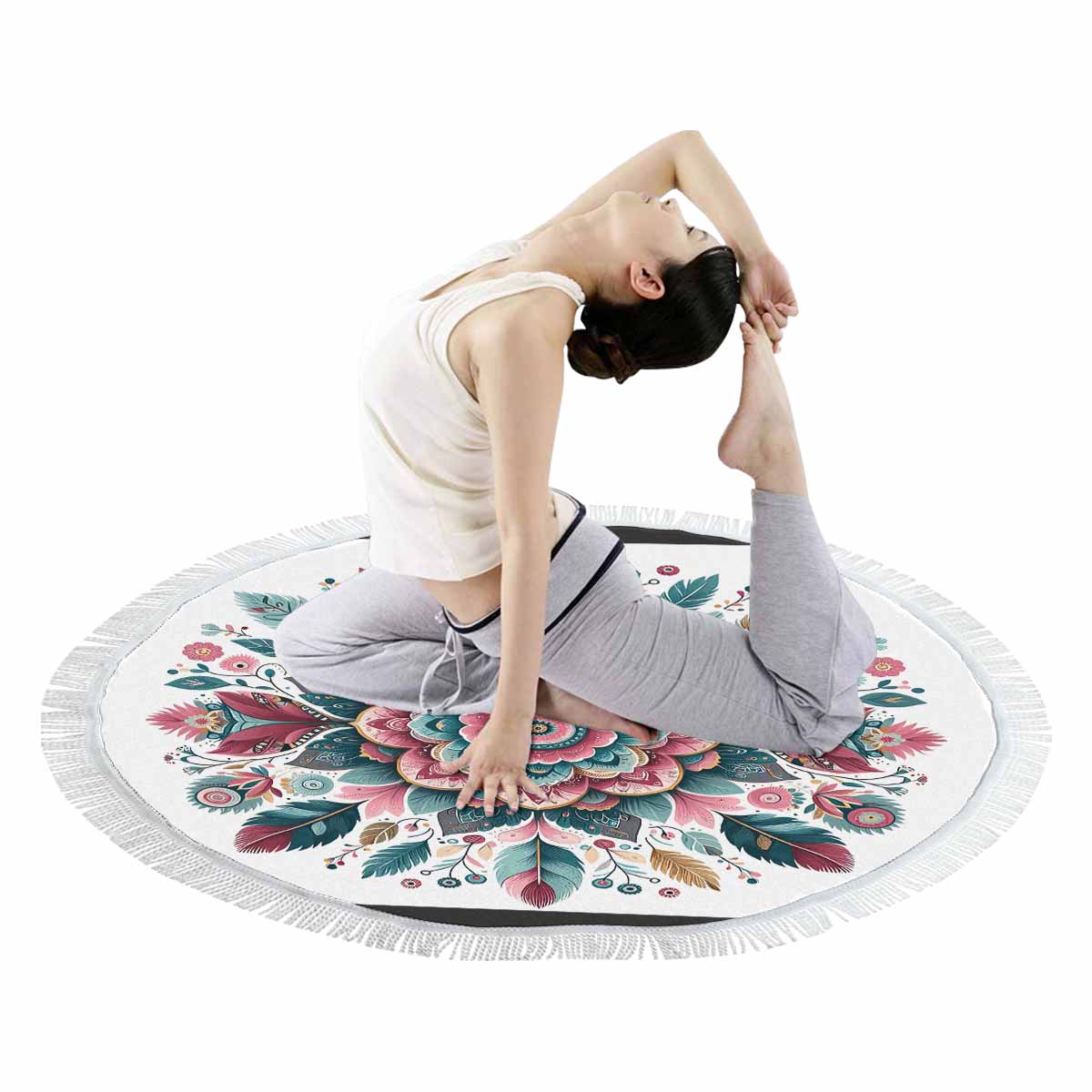 Mandalla_Awd35183 Circular Beach Towel Shawl 59"