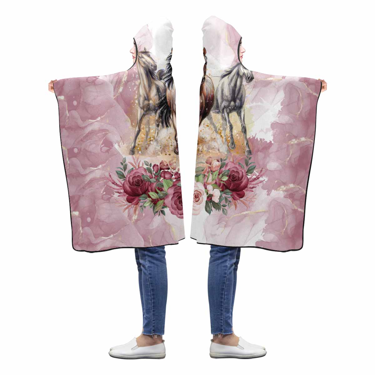 Horses Awd1352 Hooded Blanket 60"x50"