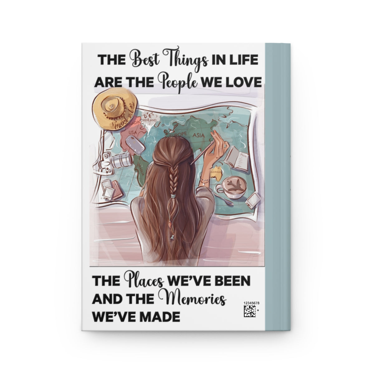 Personalised Hardcover Travel Journal Matte, Map, The Best things in Life
