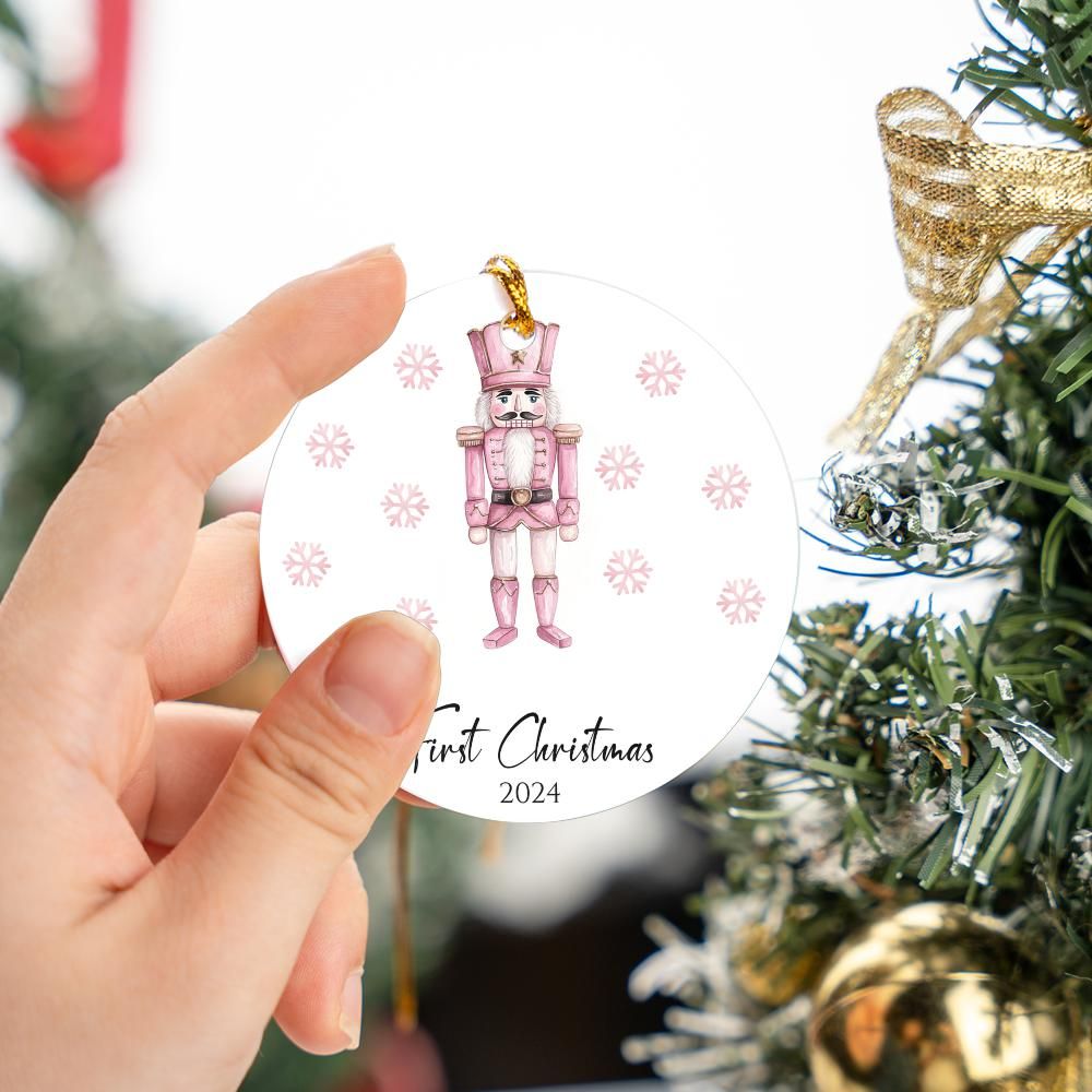Pink Christmas Nutcracker Christmas Ornament