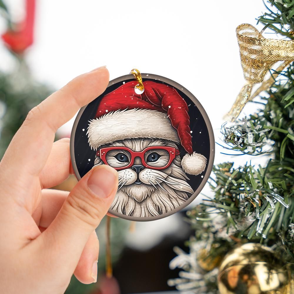 Christmas Ornament Cat Red