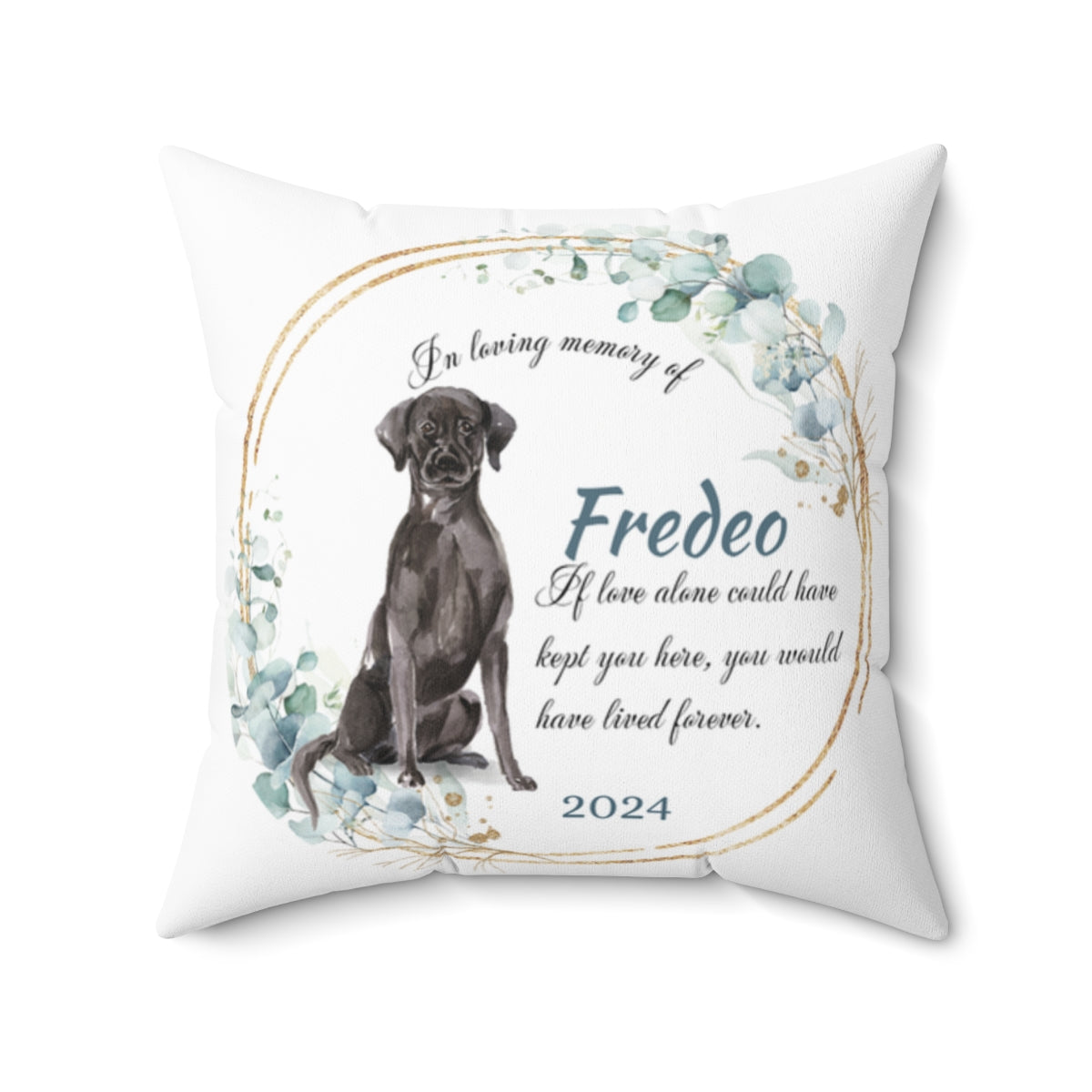 Memorial Black Lab dog Cushions Memorial Polyester Square Throw Pillow