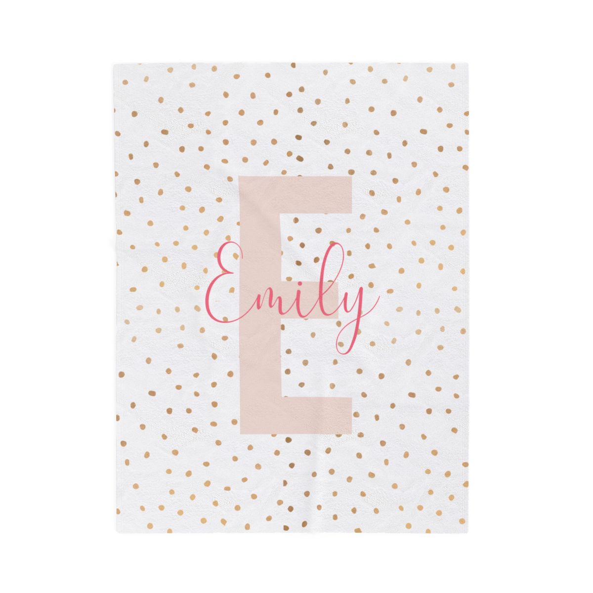 Personalized Polka Dot Blanket, Custom Name Plush Throw, Cozy Gift for Home Decor, Soft Velveteen Blanket, Monogrammed Bedding, Warm Blanket