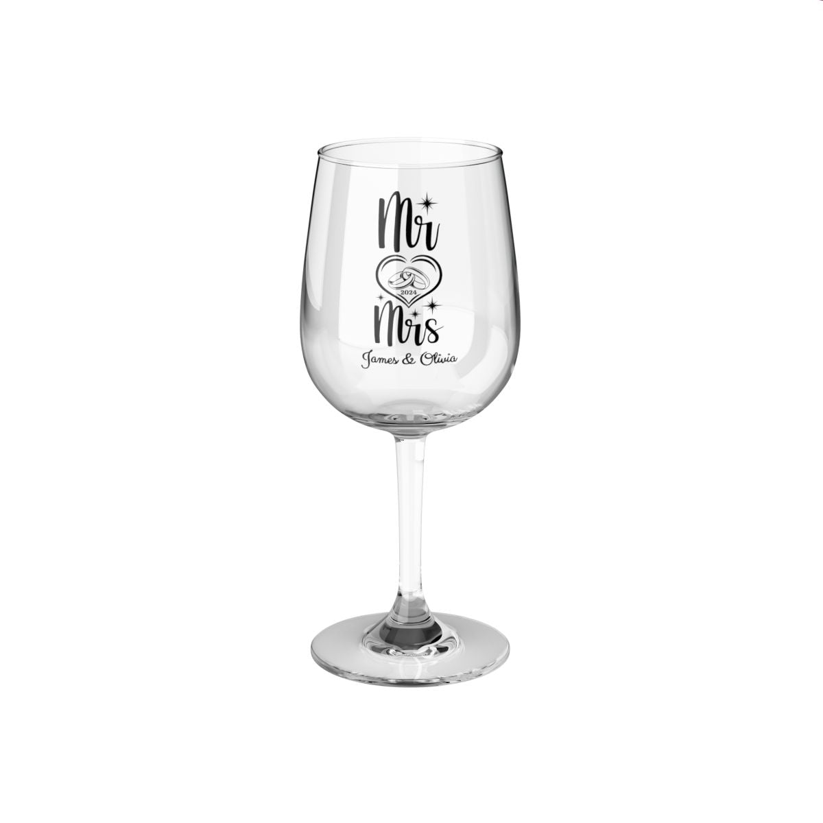 Mr And Mrs-10 Personalised Christmas Mr & Mrs Wine Glass 12oz, Whiskey Glass 6oz, Stemless Wine Glass 11.75oz, Rock Glass 10oz