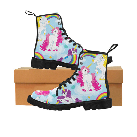 le unicorn Martin Boots for Women (Black) (Model 1203H)