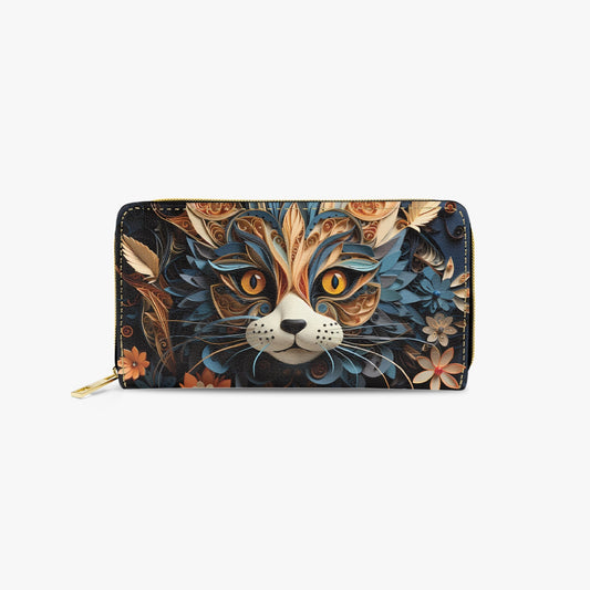 Long Type Zipper Purse - Cat