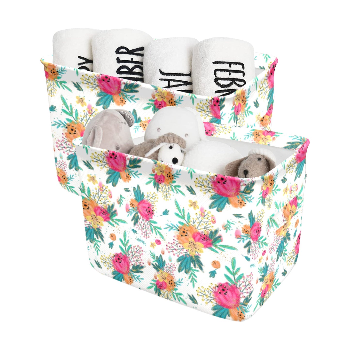 Australian Floral Fabric Storage Basket