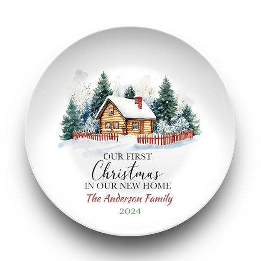 Our first Christmas in Our New Home Christmas Ornament Personalised Plate