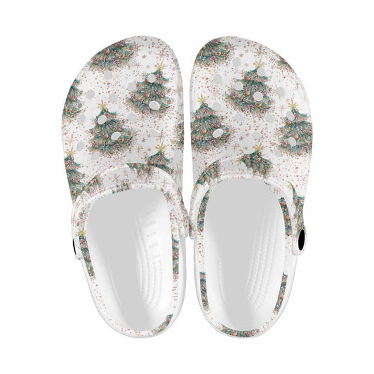 White Christmas  Custom Print Adults Clogs