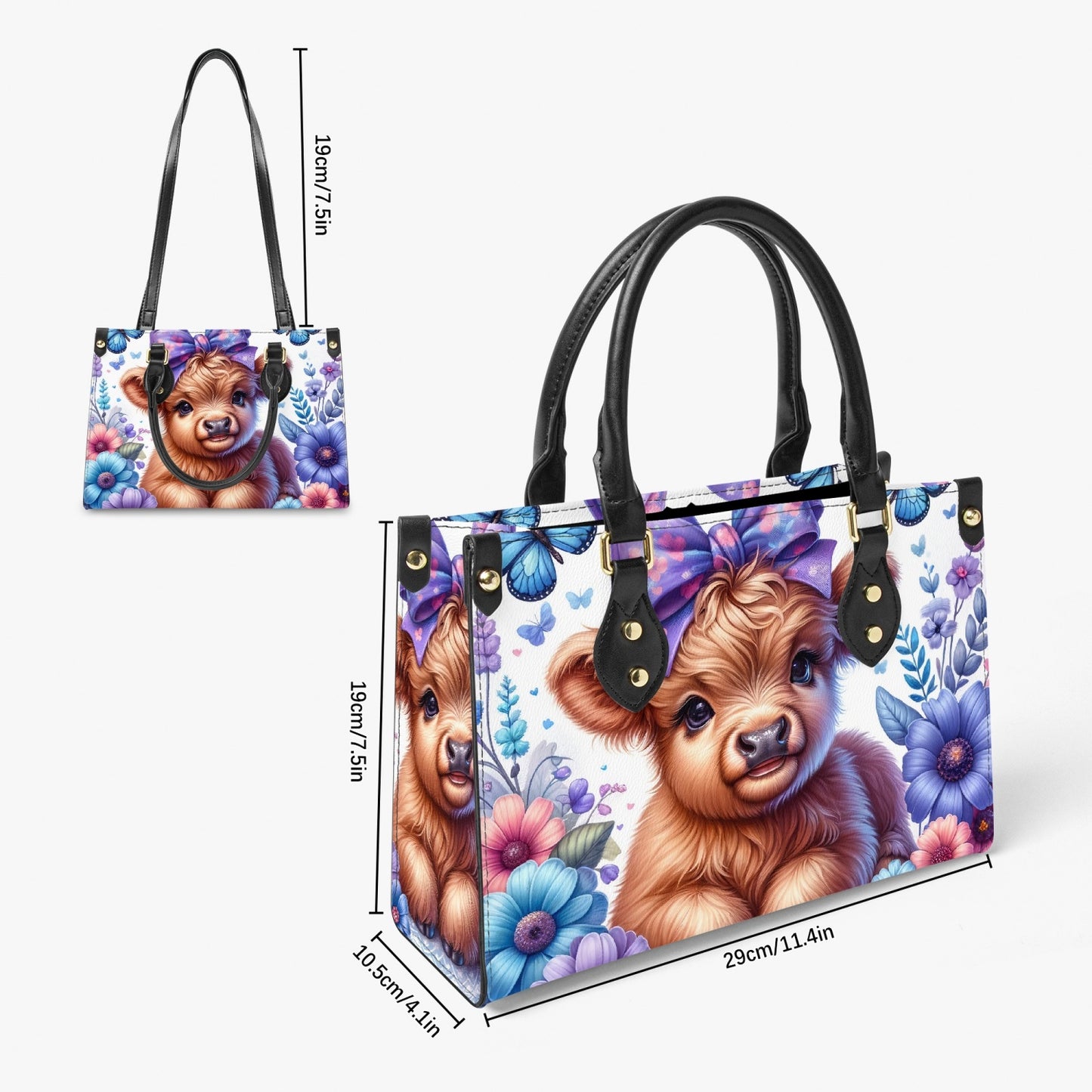 Women's Tote Bag - Long Strap - Highland Cow