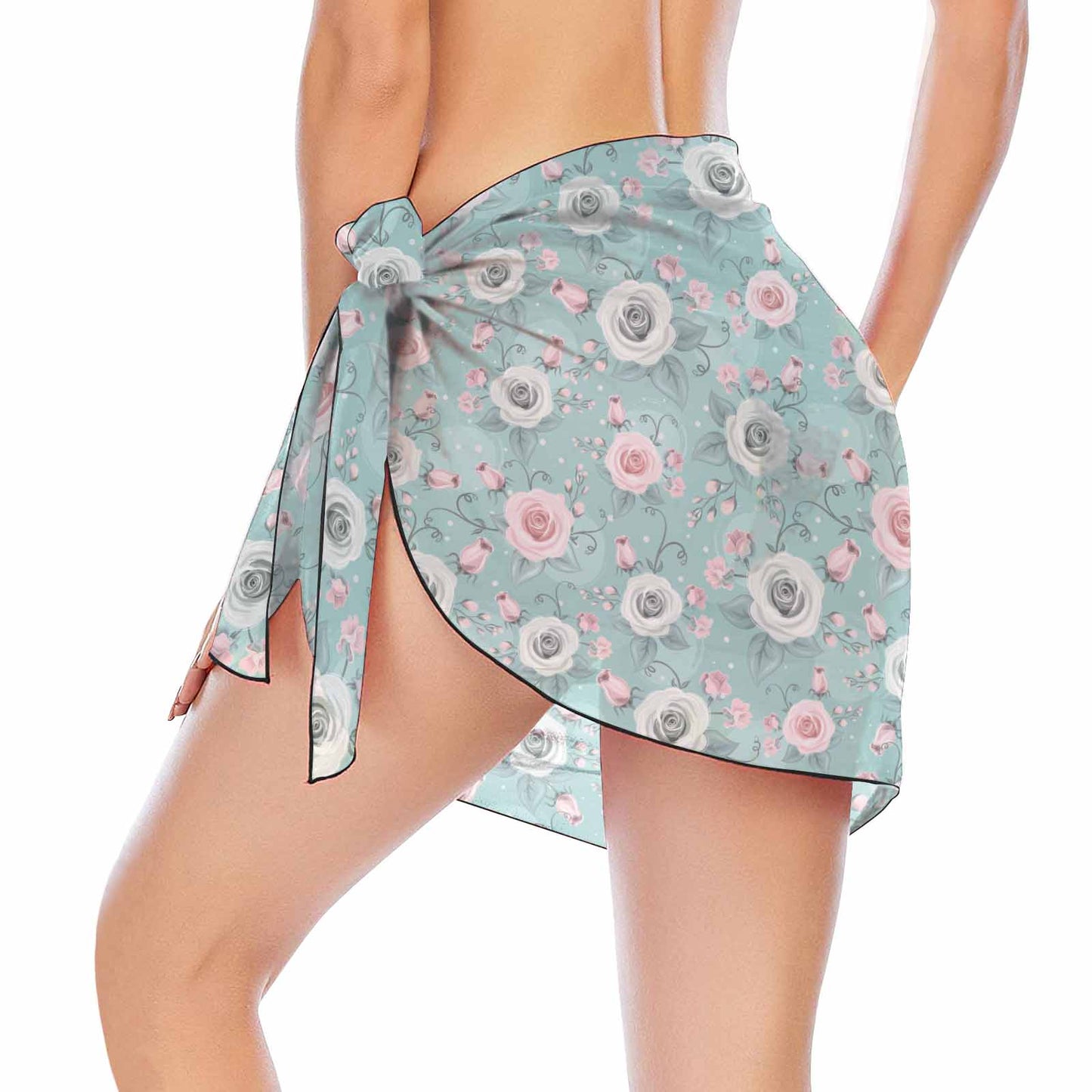 Mint Floral  Women&#039;s Beach Sarong Wrap