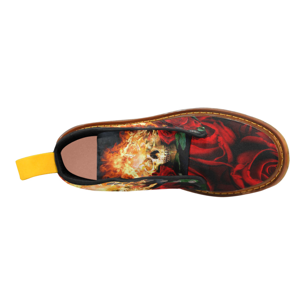 fire and skull Martin Boots For Women Model 1203H
