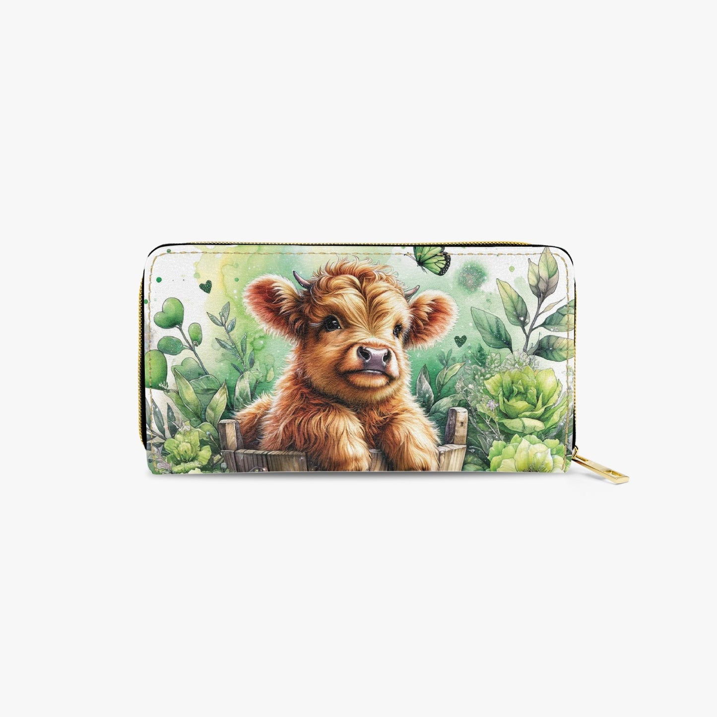 Long Type Zipper Purse - Highland Cow