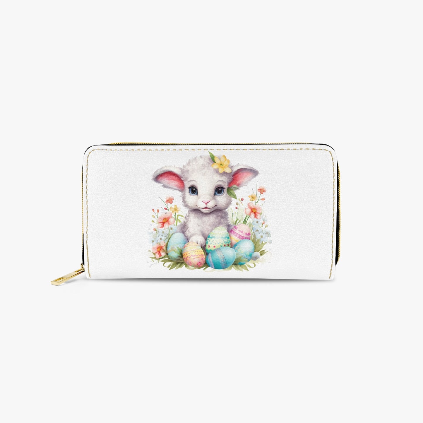 Long Type Zipper Purse - Easter, Lamb