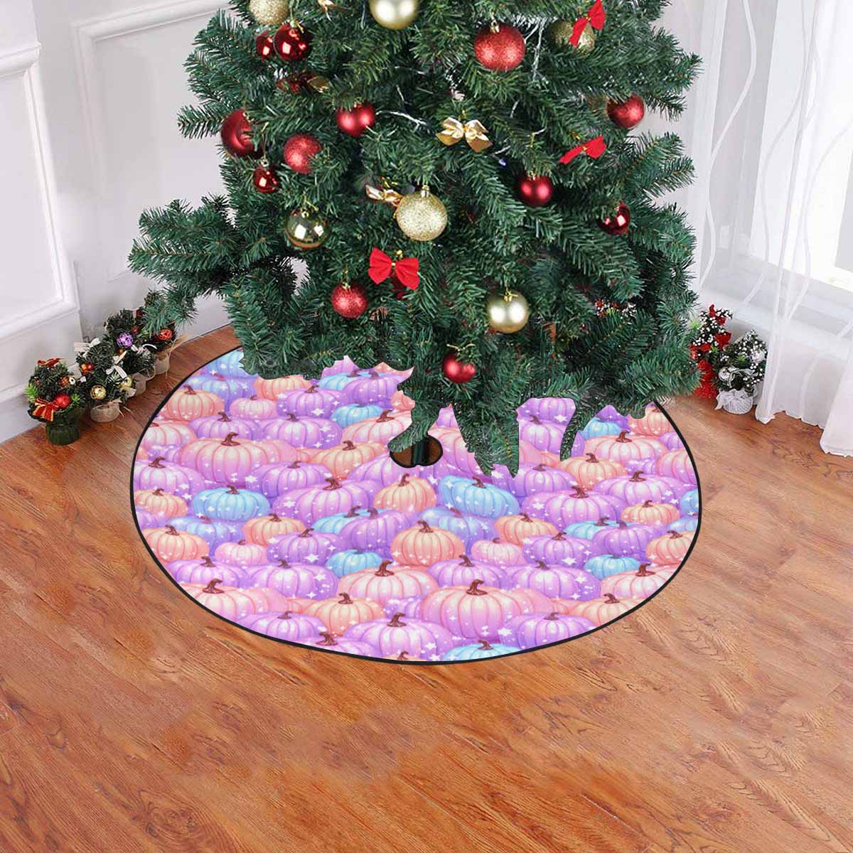 Pastel Pumpkin  Christmas Tree Skirt