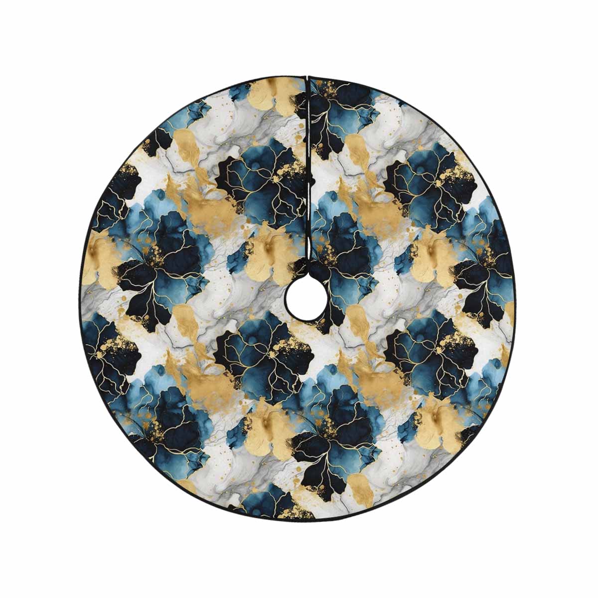 Blue Ink Floral  Christmas Tree Skirt