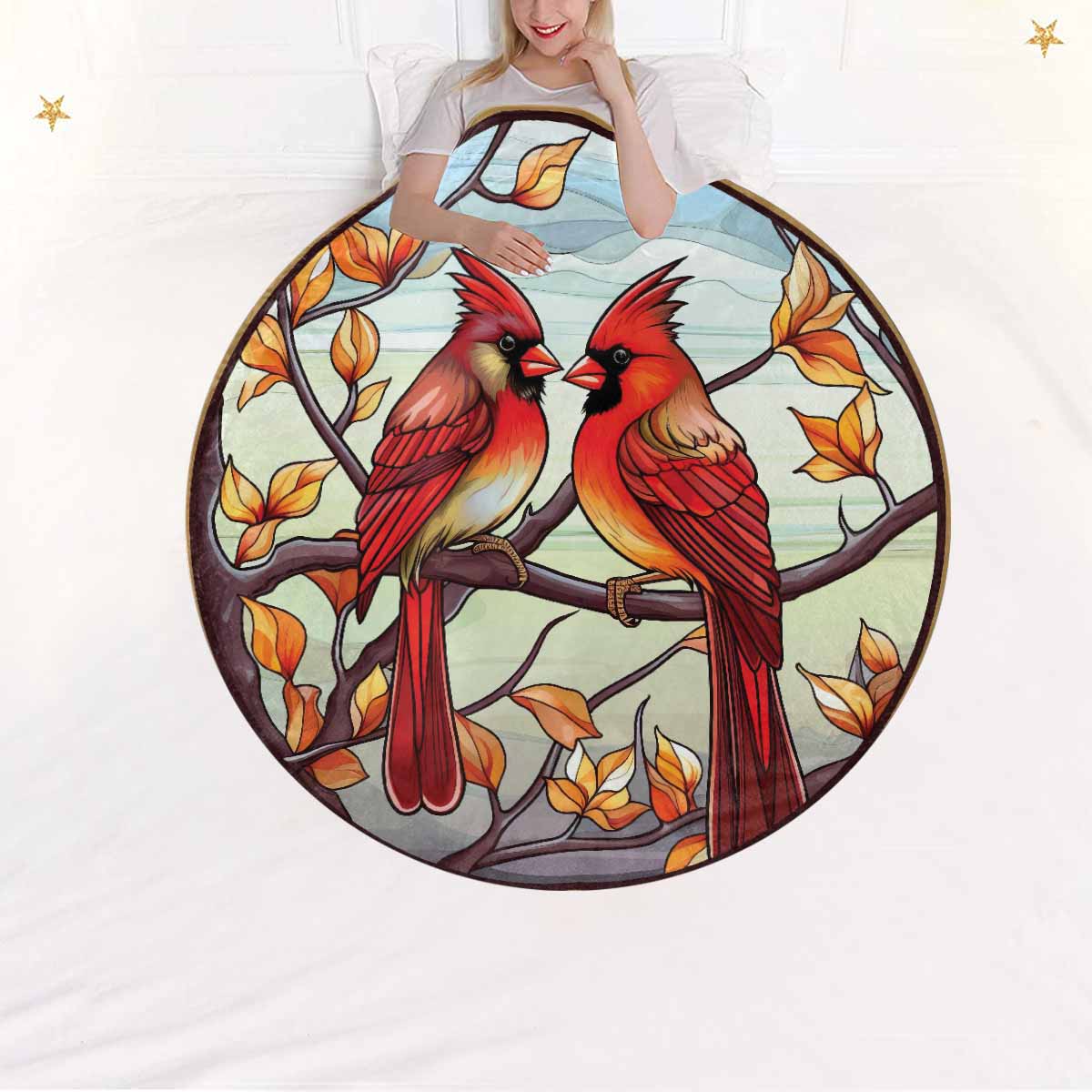 Mandalla_Awd35160  Circular Micro Fleece Blanket 60"