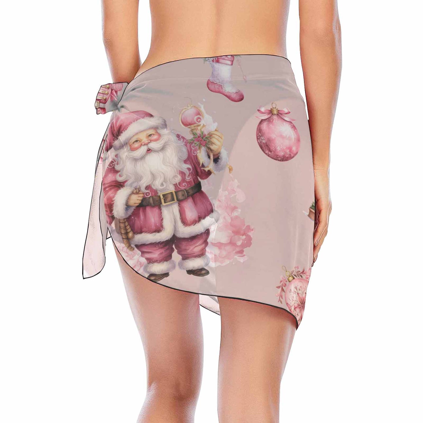 Pink Christmas 50  Women's Beach Sarong Wrap